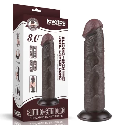 Dildo Realista 8'' Sliding Skin Dual Layer Dong