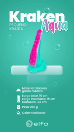 Dildo Pequeño Kraken Aqua - Imagen 2