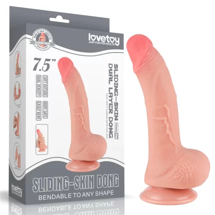 Dildo Realista 7.5'' Sliding Skin Dual Layer Dong