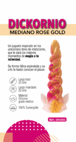 Dildo Dickornio Mediano Rose Gold - Imagen 2