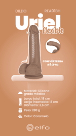 Dildo Uriel Caramelo Flexible - Imagen 3