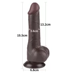 Dildo Realista 7.5'' Sliding Skin Dual Layer Dong Black - Imagen 4