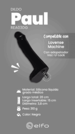 Dildo Paul Black Compatible Con Lovense Machine - Imagen 4